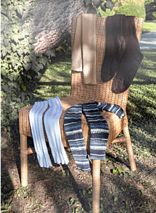 Fancy ribbed knit socks
