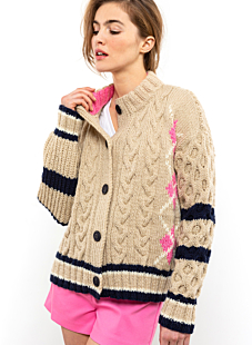 Large cable cardigan