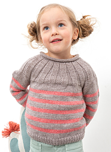 Yoke sweater with roll collar