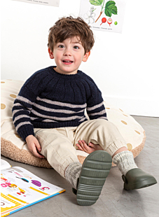 Striped sweater with yoke