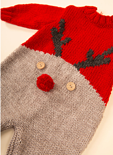 Intarsia reindeer onesie Berenice
