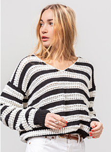 Lace V neck sweater