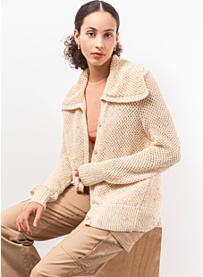 Drop collar cardigan
