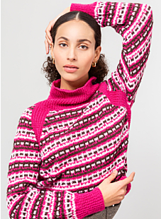 Pull point fantaisie col montant Irina