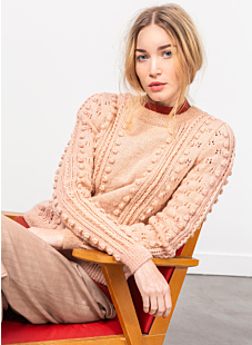 Bobble & lace sweater