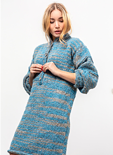 Long sleeve dress with button front