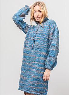 Long sleeve dress with button front