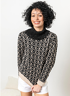 High neck fairisle sweater