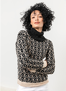 High neck fairisle sweater