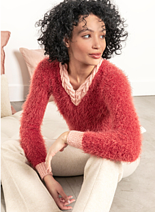 V Neck Cable Sweater