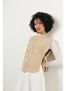 Cable vest with tie sides