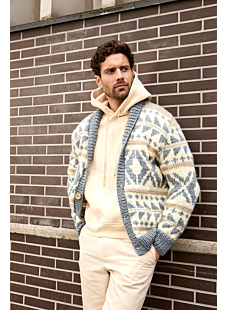 Fairisle shawl collar coat