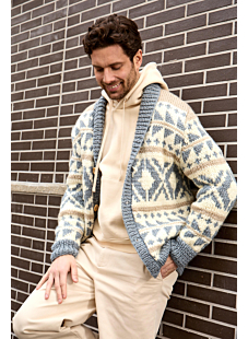 Fairisle shawl collar coat
