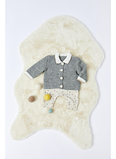 Polo collar cardigan
