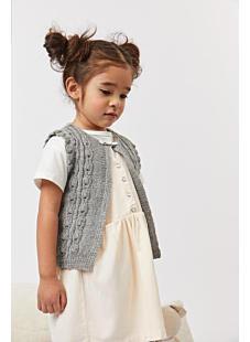 Cabled sleeveless cardigan