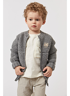Zipped garter stitch jacket
