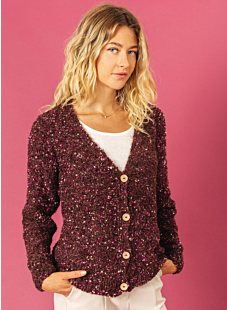 Bouclé V-neck cardigan