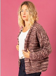 Cabled sleeves cardigan