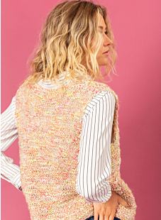 V-neck sleeveless cardigan in garter stitch