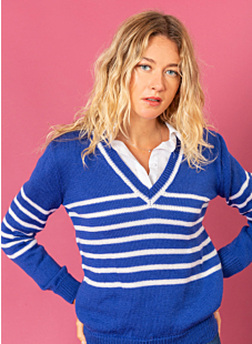 V-neck mariniere jumper