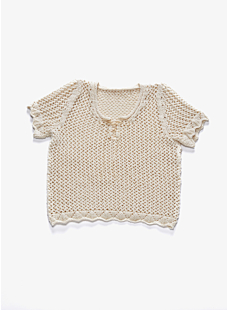 Short-sleeve Openwork Sweater