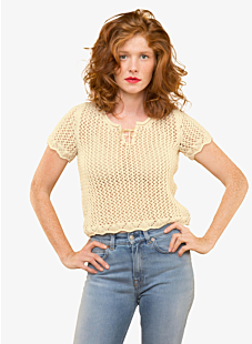 Short-sleeve Openwork Sweater