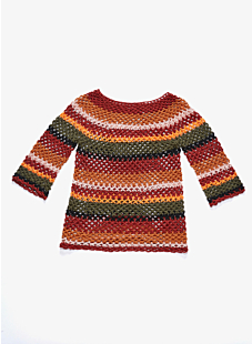 Filet sweater with 3/4 sleeves