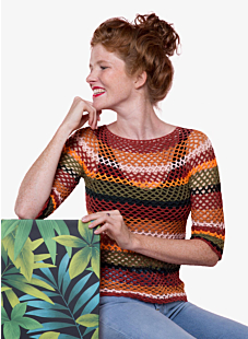 Filet sweater with 3/4 sleeves