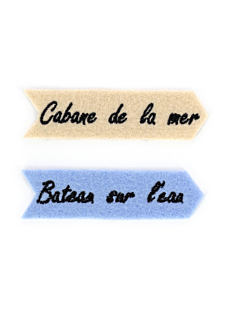 2 Felt patches, blue and beige