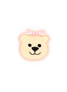 Pink teddy bear patch, 30 x 30 mm