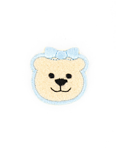 Blue teddy bear patch, 30 x 30 mm