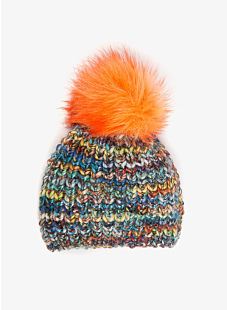 hat with fluorescent pompom
