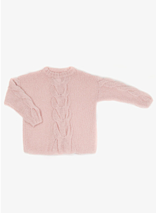 Mohair sweater with big cable down the front
