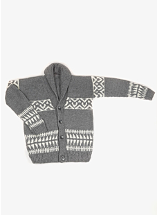 Tribal pattern shawl collar Jacquard jacket