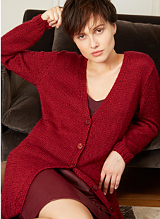 Long, fine-knit cardigan