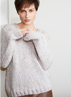 Fluffy V-necked sweater