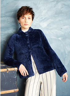 High-necked, soft plush jacket