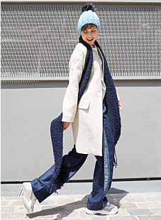 Long, fringed scarf