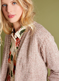 Fine-knit V-neck cardigan