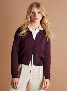Short round-neck cardigan