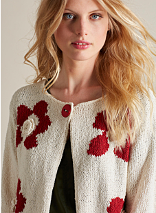Cardigan with 3D crocheted flowers