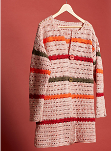 Long crocheted cardigan