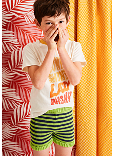 Striped cuffed shorts