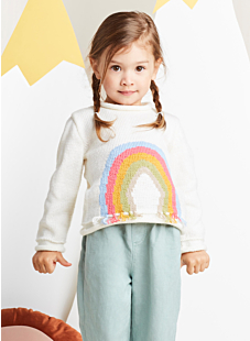 Sweater with rainbow motif