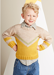 Round neck sweater with chevron