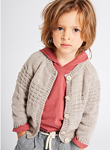 Raglan cardigan with round collar