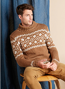 Roll neck fairisle sweater