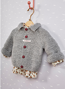 Garter stitch yoke cardigan