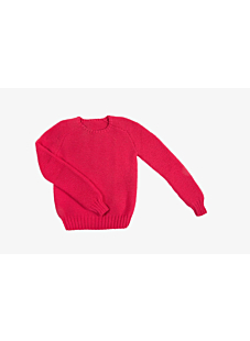 Garter stitch round neck sweater