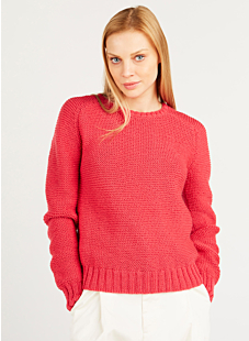 Garter stitch round neck sweater